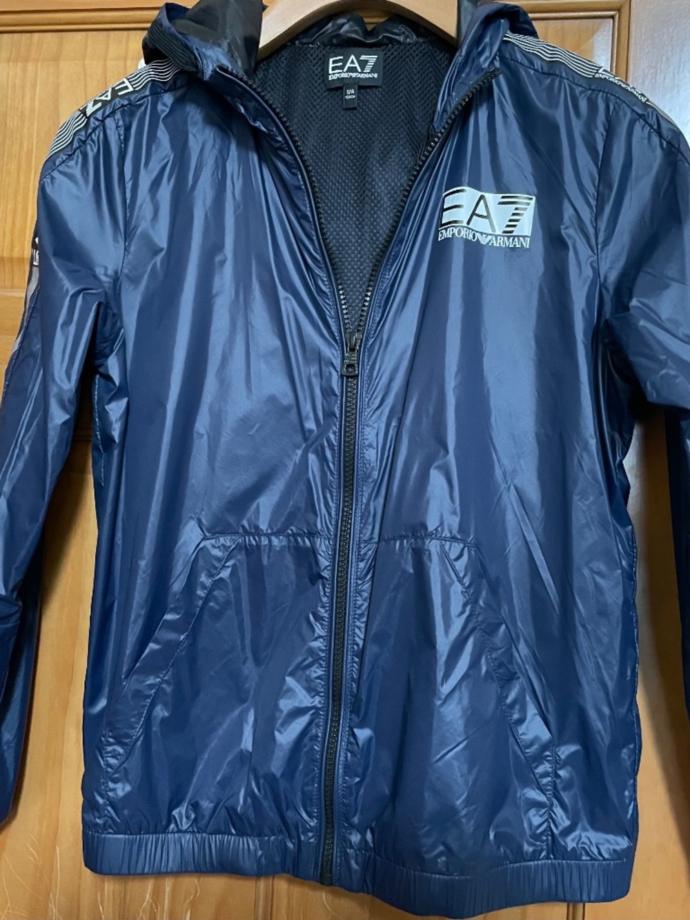 EA7 Emporio Armani Kids Navy Hooded Windbreaker Jacket